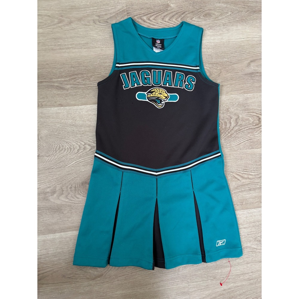 Reebok Jacksonville Jaguars NFL Cheerleader Dress Girls Medium 10/12 Teal Black